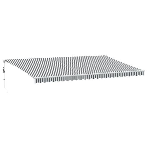 Markise 600x300 cm automatisk betjening antracitgrå og hvid