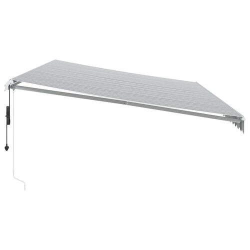 Markise 600x300 cm automatisk betjening antracitgrå og hvid