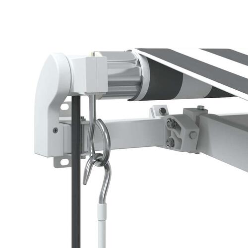 Markise 600x300 cm automatisk betjening antracitgrå og hvid