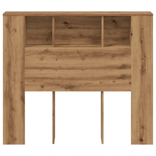 Sengegavl med opbevaring 120×19×104,5 cm - konstrueret træ i kunsteg