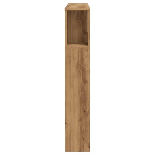 Sengegavl med opbevaring 120×19×104,5 cm - konstrueret træ i kunsteg
