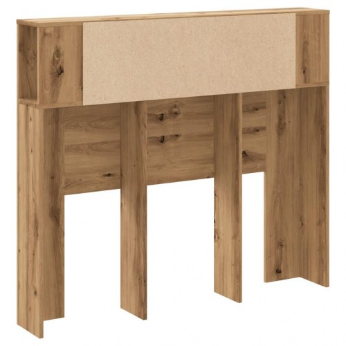 Sengegavl med opbevaring 120×19×104,5 cm - konstrueret træ i kunsteg