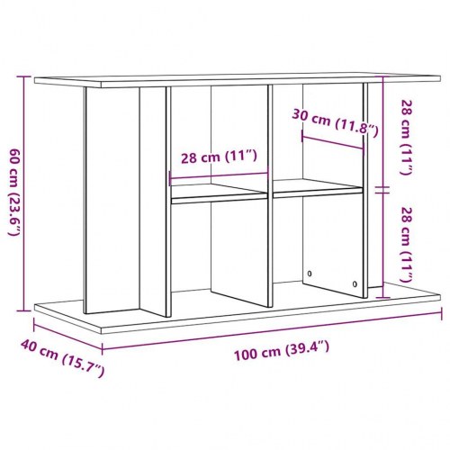 Akvariestativ i håndlavet eg - 100 × 40 × 60 cm, konstrueret træ
