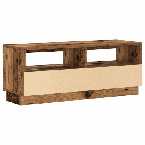 Tv-bord med LED-lys 100 × 35 × 40 cm - konstrueret træ, antikt træ