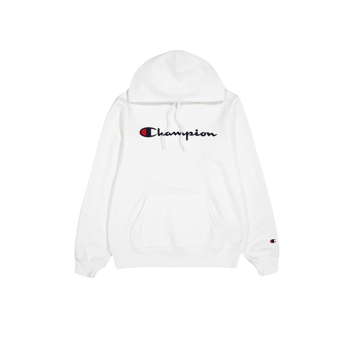 Hættetrøje til Mænd Champion HOODED SWEATSHIRT 220253 WHT Hvid XXL