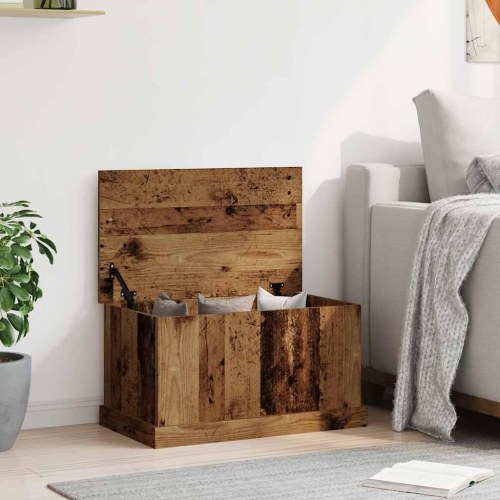 Opbevaringskasse med låg 70 x 40 x 38 cm - antikt træ