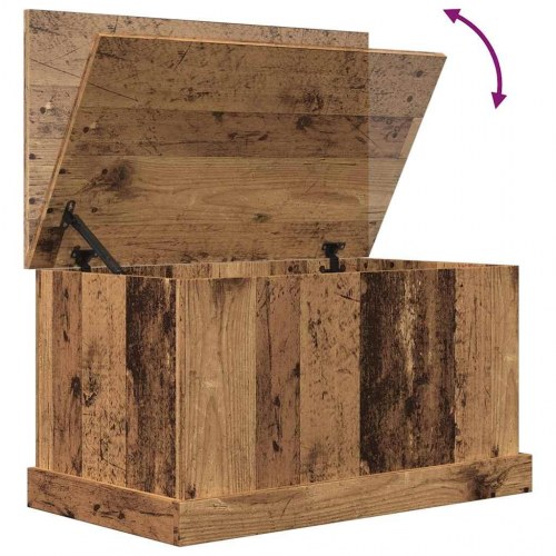 Opbevaringskasse med låg 70 x 40 x 38 cm - antikt træ