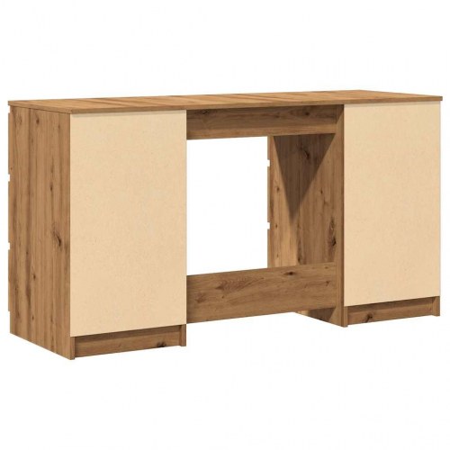 Skrivebord med 6 skuffer - 140×50×77 cm, konstrueret træ i kunsteg