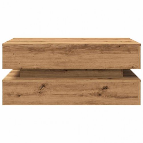 Sofabord med LED-lys 90 x 50 x 40 cm
