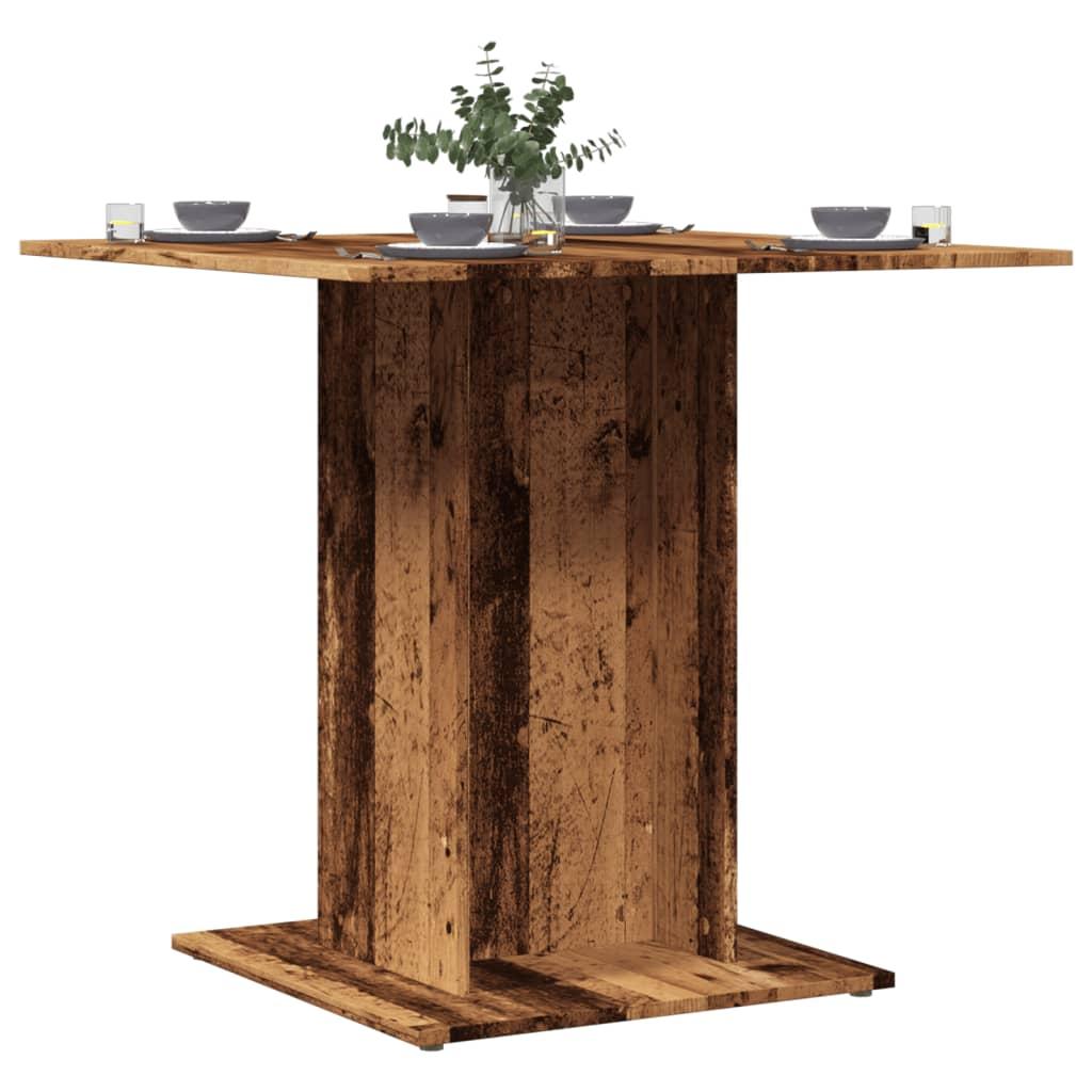 Spisebord 80 x 80 x 75 cm konstrueret træ antikt trælook