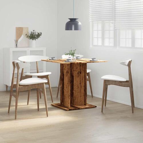 Spisebord 80 x 80 x 75 cm konstrueret træ antikt trælook