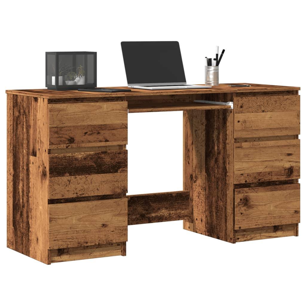 Skrivebord 140x50x77 Cm Konstrueret Træ Antikt Trælook