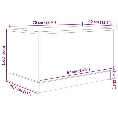 Opbevaringskasse med låg 70 x 40 x 38 cm