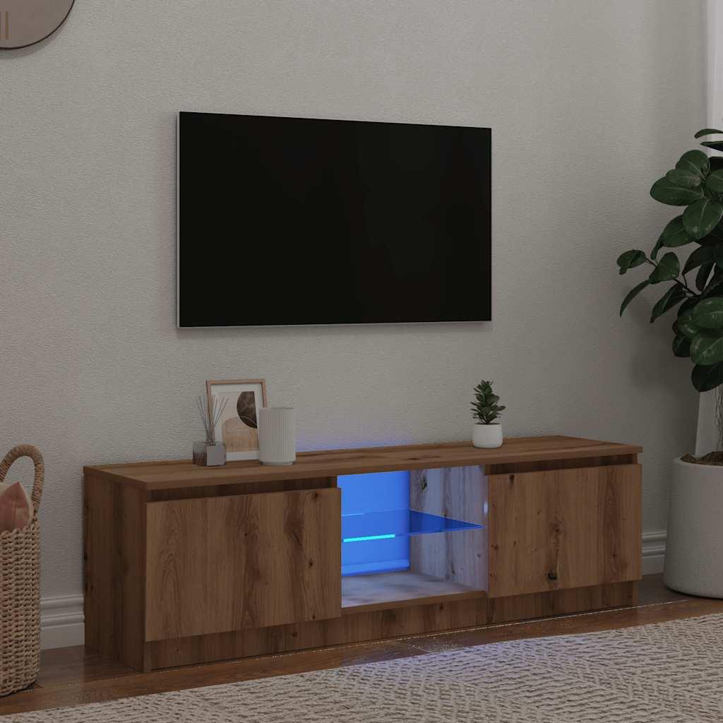 Tv-Skab Med Led-Lys 120X30X35,5 Cm - artisan eg / 140 x 40 x 35.5 cm