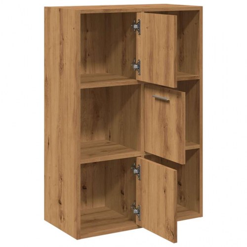 Bogreol med 6 rum og 3 låger - 60,5×30×90 cm, kunsteg