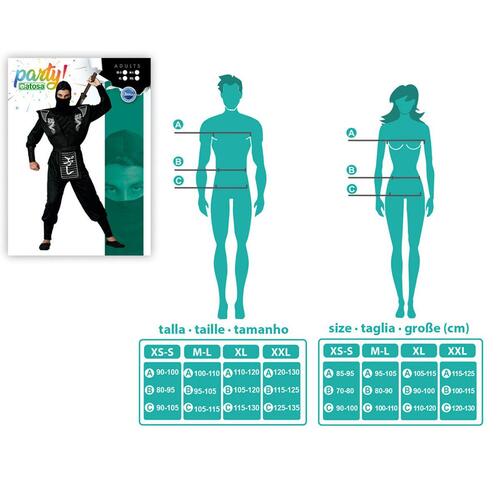Kostume Ninja Hvid XS/S