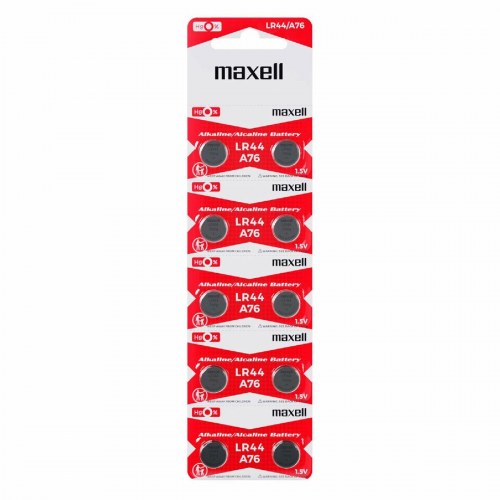 Maxell knapcellebatterier LR44 1,5 V - 10 stk.