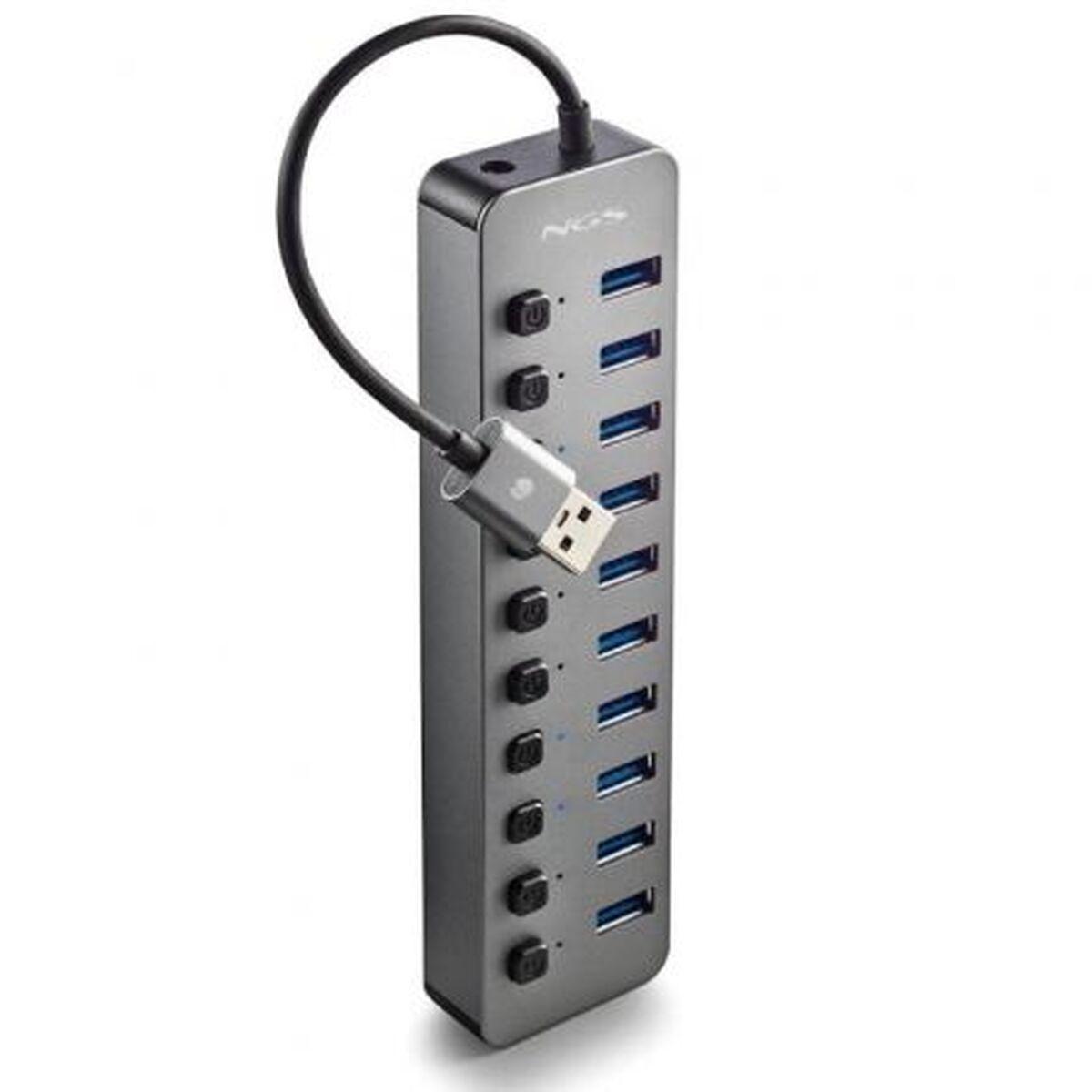 NGS IHUB10 USB-hub - 10 porte, grå
