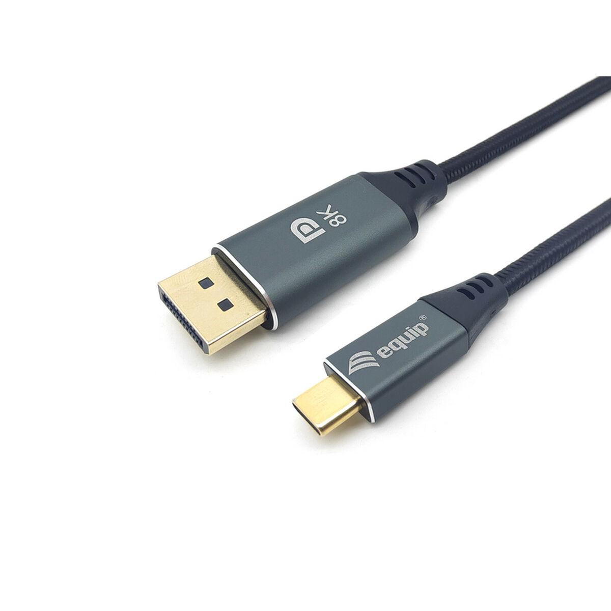 Equip USB-A til USB-C kabel 2 m - 8K/60 Hz, grå