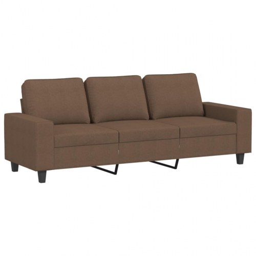 3-personers sofa med fodskammel - stof, brun, sædebredde 180 cm