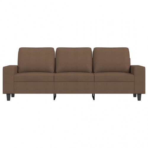 3-personers sofa med fodskammel - stof, brun, sædebredde 180 cm