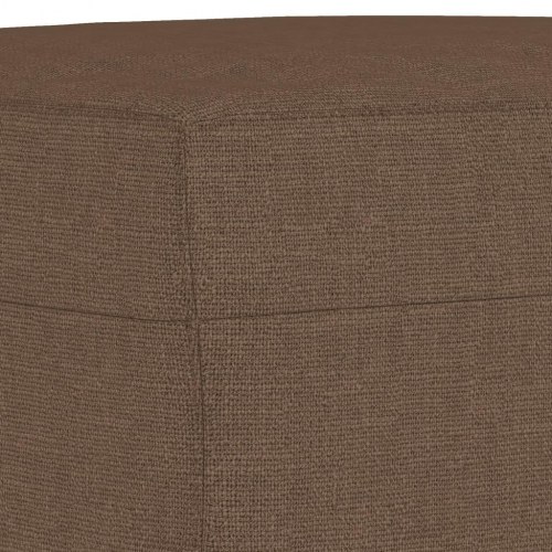 3-personers sofa med fodskammel - stof, brun, sædebredde 180 cm