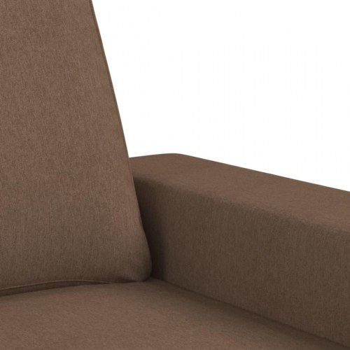 3-personers sofa med fodskammel - stof, brun, sædebredde 180 cm