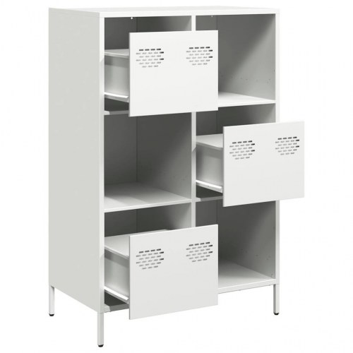 Opbevaringsskab i stål 68 x 39 x 103,5 cm - hvid