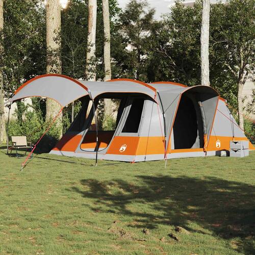 5-personers campingtelt vandafvisende grå og orange