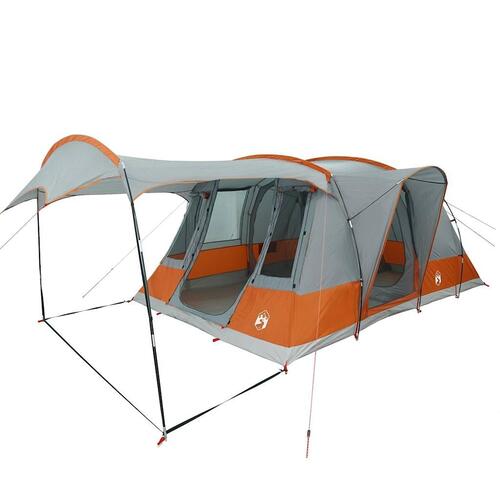 5-personers campingtelt vandafvisende grå og orange