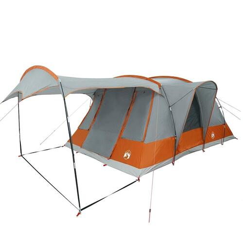 5-personers campingtelt vandafvisende grå og orange