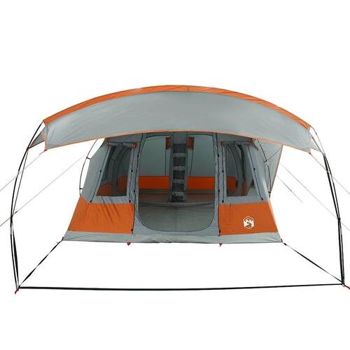 5-personers campingtelt vandafvisende grå og orange