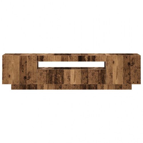 Tv-bord med LED-lys - 160×35×40 cm, konstrueret træ, antikt træ