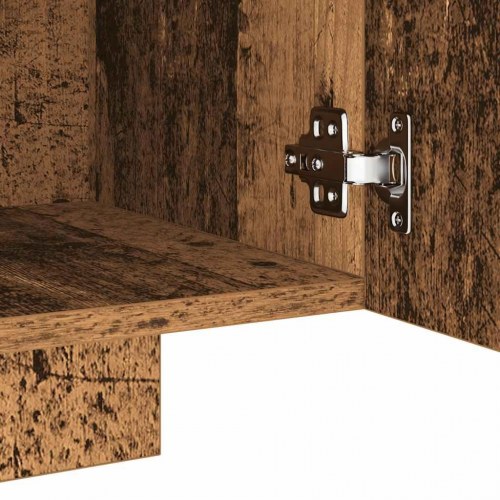 Tv-bord med LED-lys - 160×35×40 cm, konstrueret træ, antikt træ