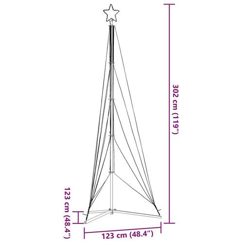 Juletræslys 525 LED'er 302 cm farverigt lys