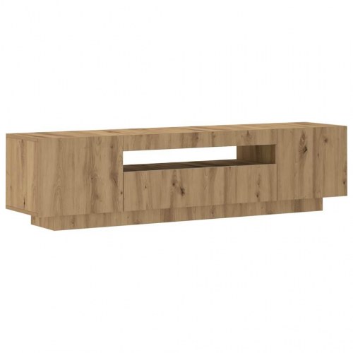 Tv-bord med LED-lys - 160×35×40 cm i konstrueret træ, kunsteg