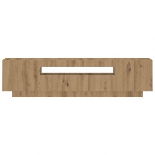 Tv-bord med LED-lys - 160×35×40 cm i konstrueret træ, kunsteg