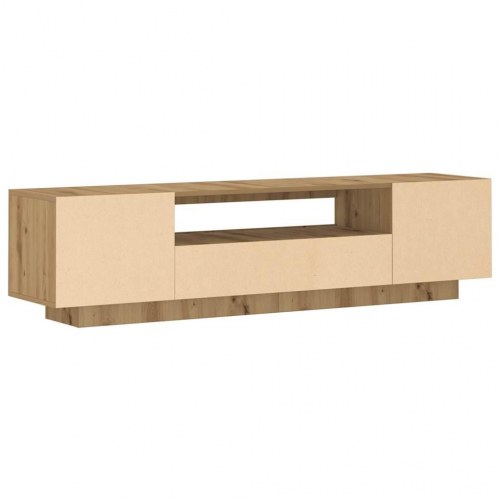 Tv-bord med LED-lys - 160×35×40 cm i konstrueret træ, kunsteg
