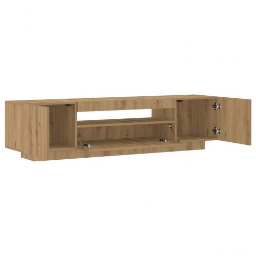 Tv-bord med LED-lys - 160×35×40 cm i konstrueret træ, kunsteg