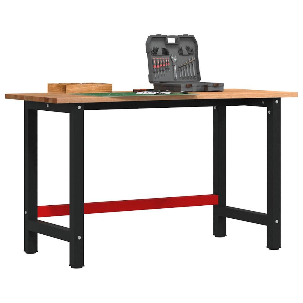 Arbejdsbænk 140 × 60 × 81,5 cm - massivt egetræ, rektangulær, lysebrun