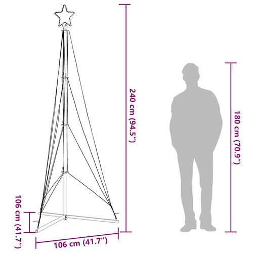 Juletræslys 483 LED'er 240 cm farverigt lys