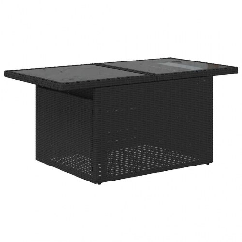 Sofasæt til haven i polyrattan - 5 dele med hynder, sort
