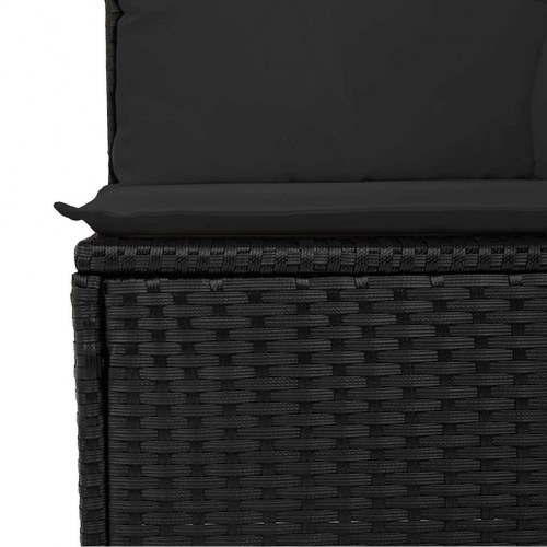 Sofasæt til haven i polyrattan - 5 dele med hynder, sort