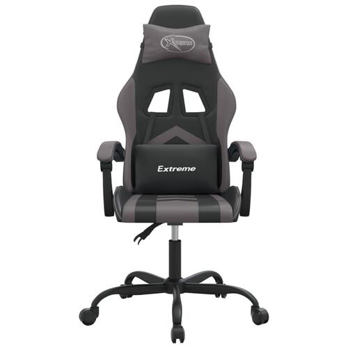 Drejelig gamingstol kunstlæder sort og grå