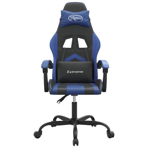 Drejelig gamingstol kunstlæder sort og blå