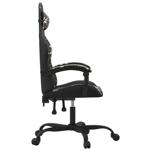 Drejelig gamingstol kunstlæder sort og camouflage