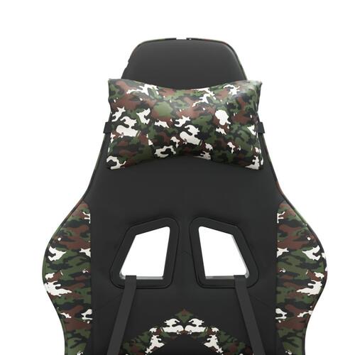 Drejelig gamingstol kunstlæder sort og camouflage