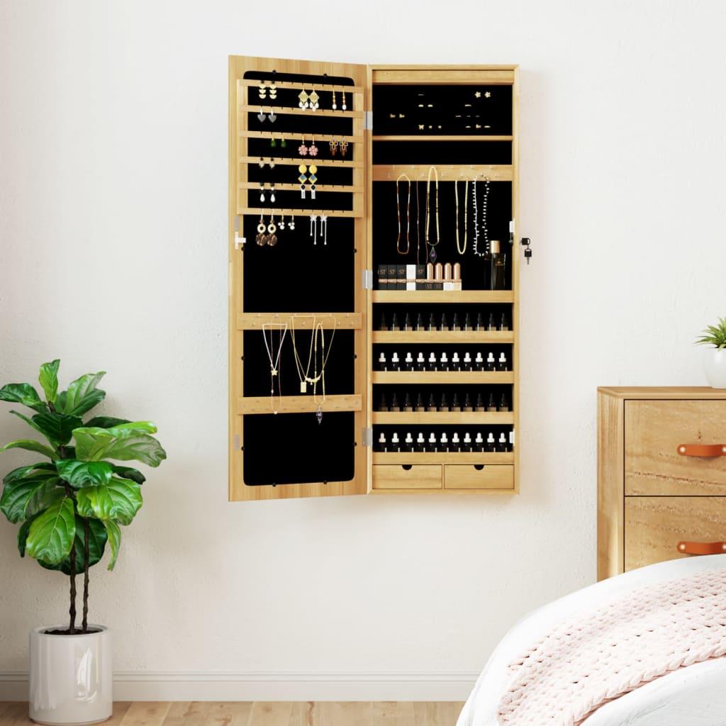 Væghængt spejlskab med LED-lys billede