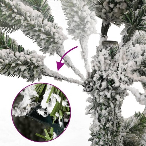 Kunstigt juletræ med sne 240 cm - hængslet konstruktion