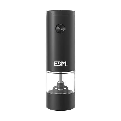 EDM Product elektrisk peberkværn, sort/gennemsigtig, 70 ml (Ø 5,5 × 17,6 cm)